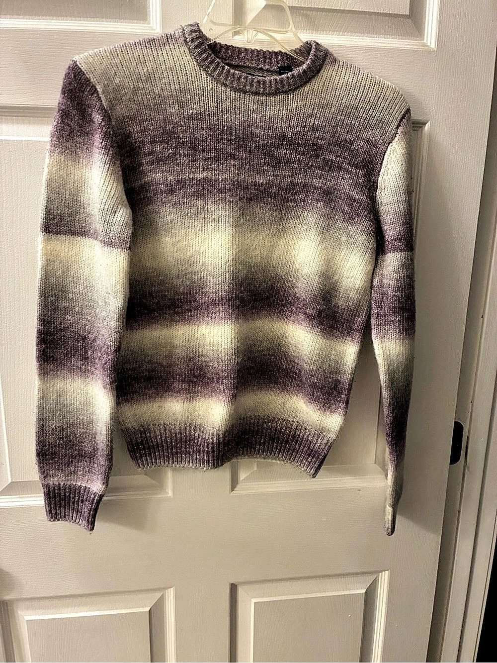 Perry Ellis Ribbed Neck Ombre Print Sweater Men's Crewneck Small
